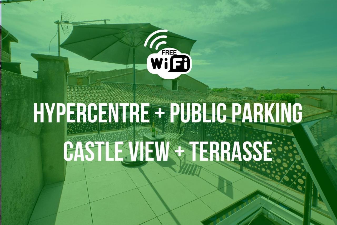 Apartamento Mon Toit Carcassonnais •Hypercentre •Terrasse •Vue Carcasona Exterior foto