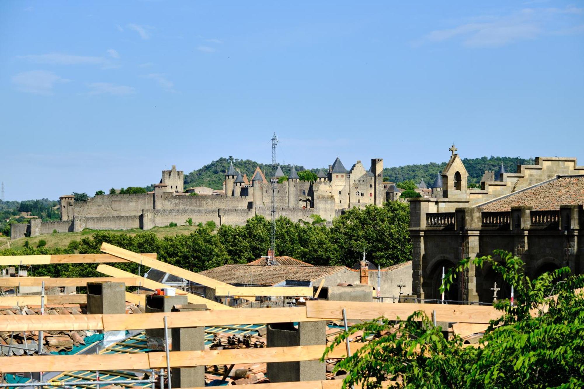 Apartamento Mon Toit Carcassonnais •Hypercentre •Terrasse •Vue Carcasona Exterior foto